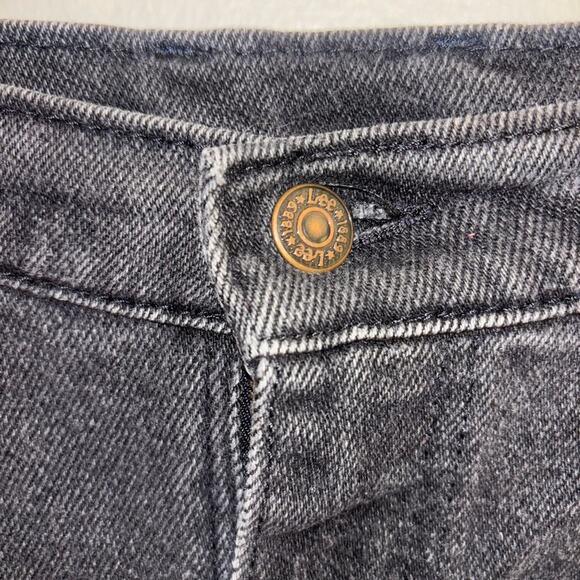 Vintage Lee Black High Waisted Tapered Jeans 16P Petite 80s 90s Made in USA - Picture 3 of 12